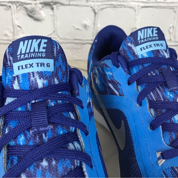 Nike Training Flex Trainer 6 Print Womens Blue Running Shoes Size 6.5 831578-401 - Picture 6 of 12